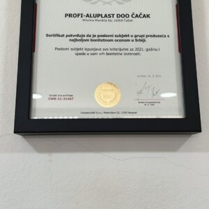 Proizvodnja ALU i PVC stolarije PROFI-ALUPLAST DOO ČAČAK