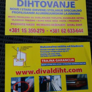 Dihtovanje drvene stolarije ALU lajsnama Dival Diht