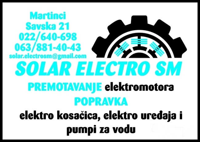 Servis elektromotora SOLAR ELECTRO SM Sremska Mitrovica
