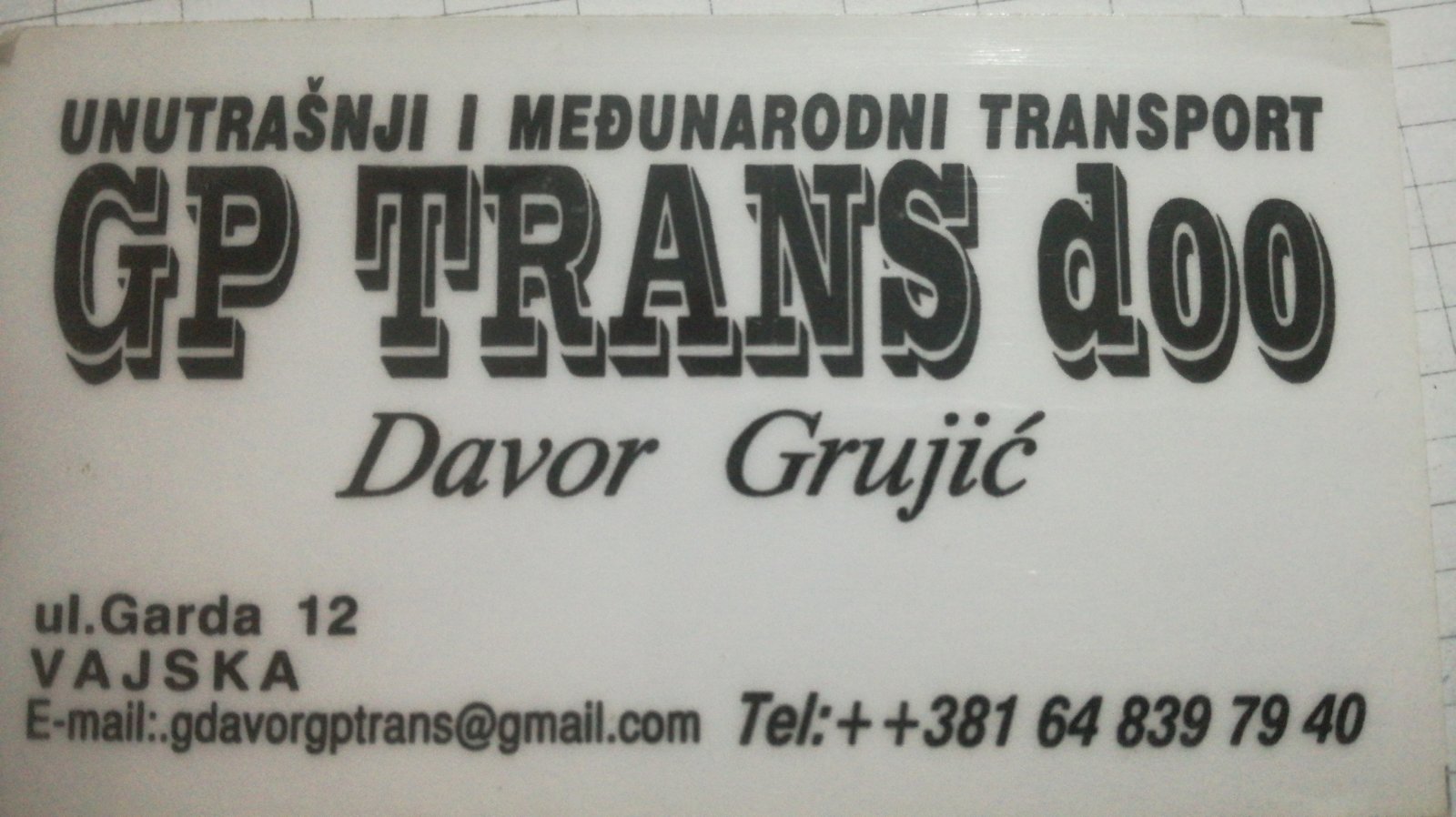 Turska – Srbija Drumski transport GP TRANS DOO